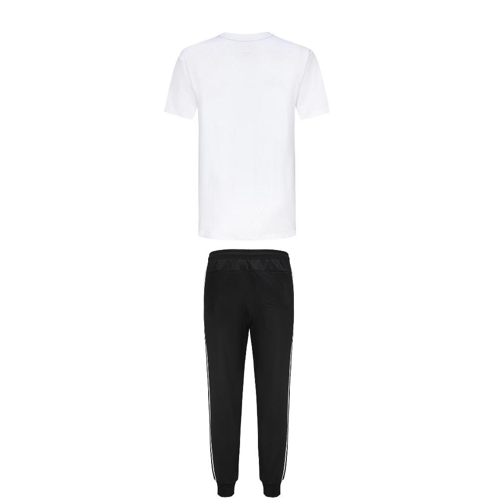 Adidas Пуловер с круглым вырезом для тхэквондо, дышащая футболка с коротким рукавом, модные полосатые длинные брюки, повседневный спортивный костюм ADICLTS24TK-WB+TR30P1T-BW