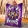 1pc Vikings, Minnesota, Helmet Digital Printed Flannel Blanket, Super Soft Plush Fleece Bed Cover, Multipurpose Four Season Blanket for Sofa