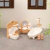 1Set 1:12 Dollhouse Miniature Bathtub Toilet Sink Bathroom Set Furniture Home Model Decor Toy Doll House Accessories