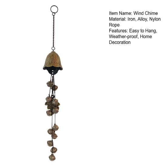 Halloween Witch Bell Wind Chime Hanging Metal Bell Farmhouse Rustic Vintage Outdoor Garden Patio Hanging Wind Bell Decoration Ornament