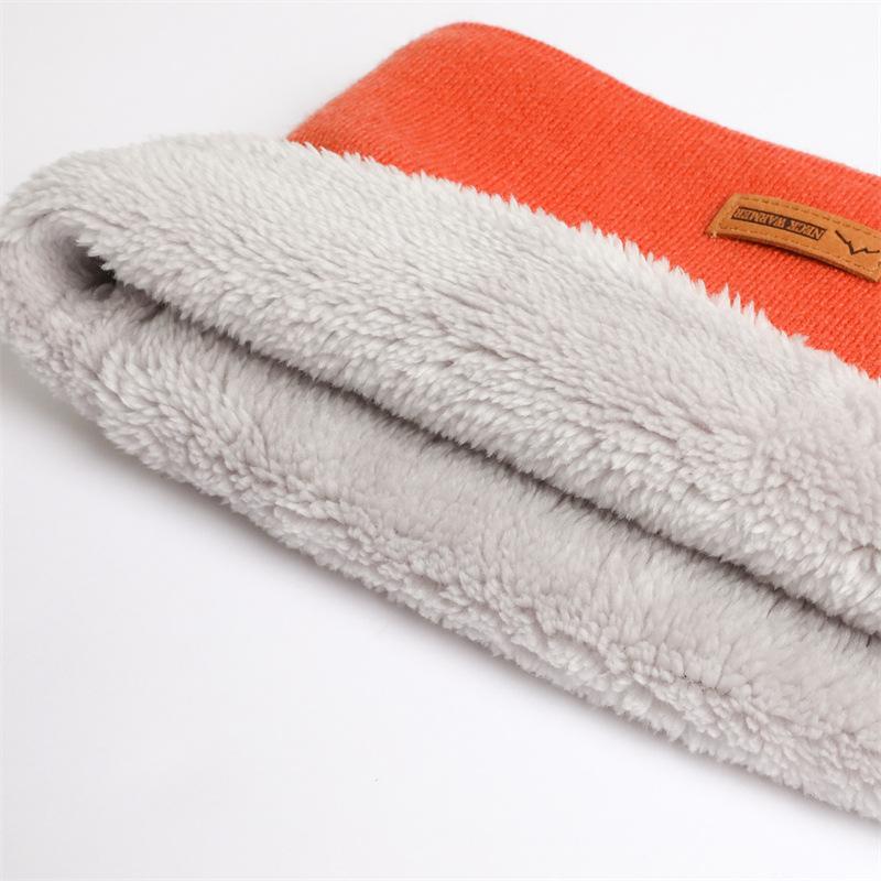 Вязаный шарф унисекс: Уютная, однотонная, всесезонная теплая шапка-ушанка