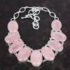 Ожерелье из розового кварца с драгоценным камнем, ожерелье из стерлингового серебра 925 пробы, регулируемая цепочка, ювелирные изделия ручной работы, ожерелье из камня, соответствующего знаку зодиака, подарки на годовщину
