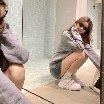 Версия из коровьей кожи~ 6,5 см толстая подошва смайлик липучка увеличение роста повседневная спортивная обувь для скейтборда женские маленькие белые туфли тренд