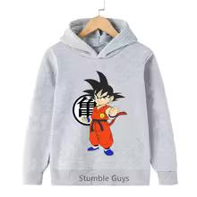 Dragon Ball Kid Goku Turtle House Symbol Print Hoodie Kids Boys Girls Pullover Hooded Sweatshirt Anime Children Streetwear Tops