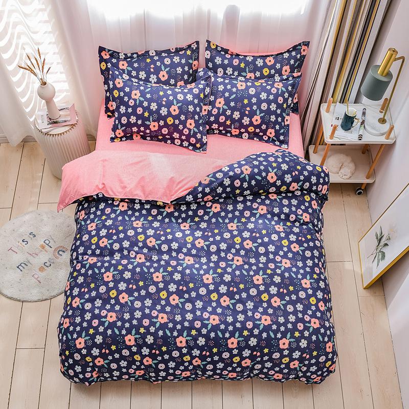 Комплект постельного белья из хлопка, 4 шт. С крышкой, наволочка для простыни, Детский комплект постельного белья с пасторальными цветами, King Queen, полный размер Twin