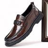 2024 Flat Designer Genuine Leather Shoes Stylish Lightweight Loafers Shoes Men Casual Business Slip-on Increase Minimalist Shoes