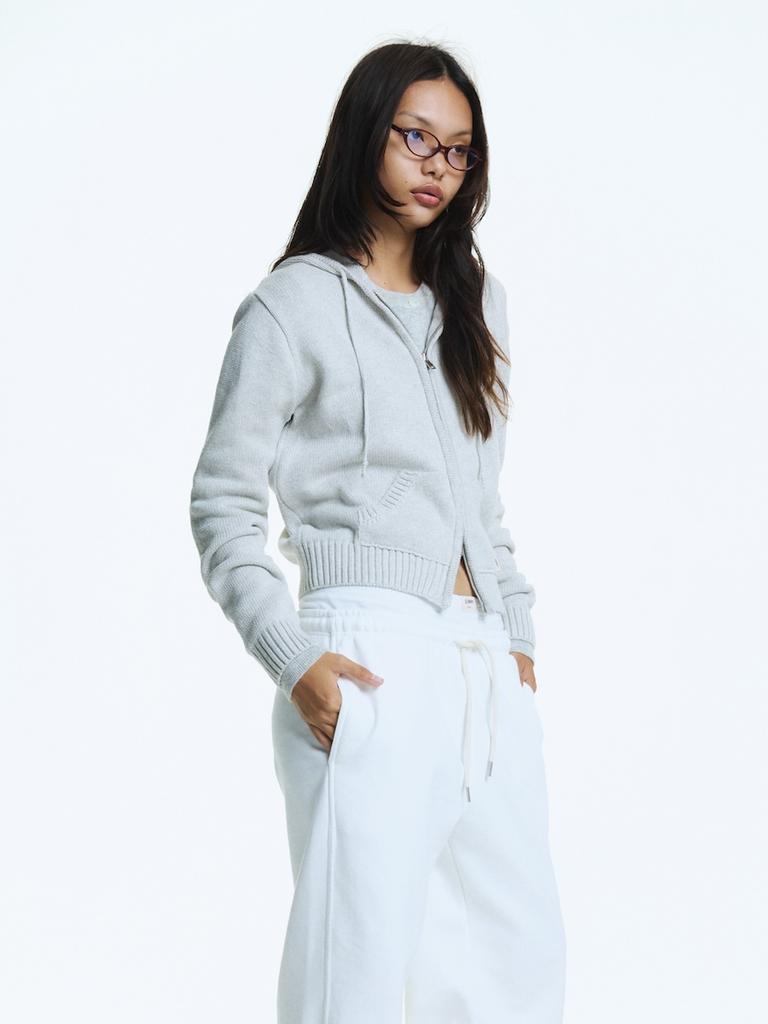 GLOWNY G Classic Knit Zip Up (Gray)