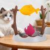 Вращающаяся рыба Диспенсер лакомств для кошек Интерактивная игрушка для кошек «Рыба на гриле у костра» Веселая медленная кормушка Обогащающая игрушка для домашних кошек Игра Тренировка