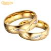 Women's Men's 18K Gold Plated Engagement Wedding Band Ring Zirconia Jewelry Gift Fashion Jewelry