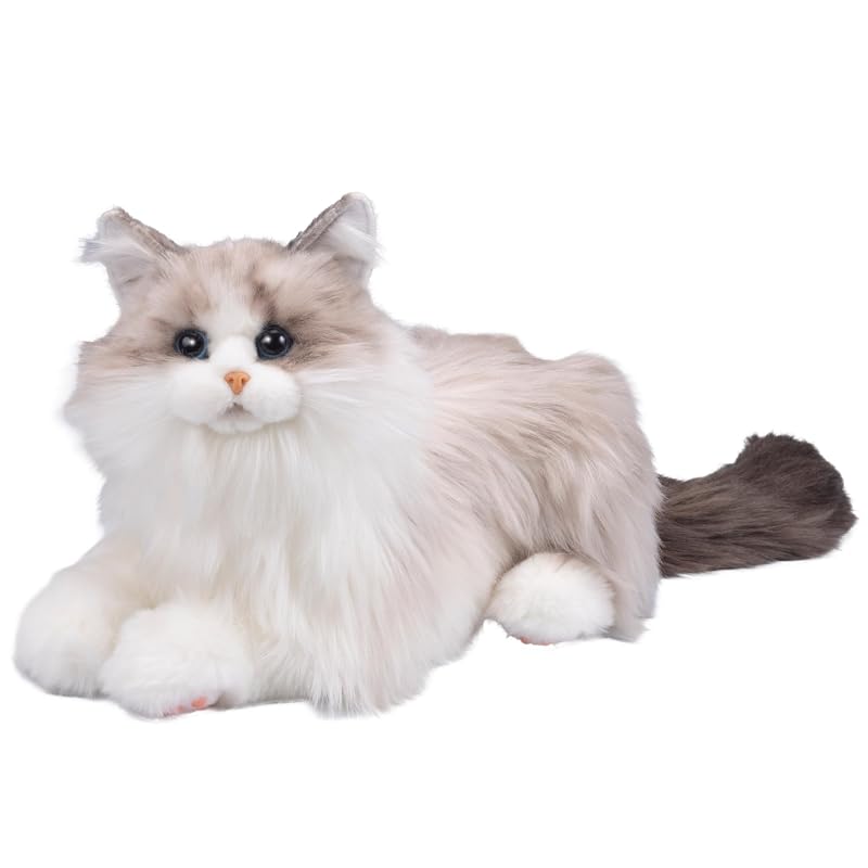 Trendmaster Nadenade Neko-chan EX Плюшевая игрушка Ragdoll - Реалистичная, живая плюшевая игрушка, которая мяукает при поглаживании, идеально подходит в качестве подарка для любителей кошек, а