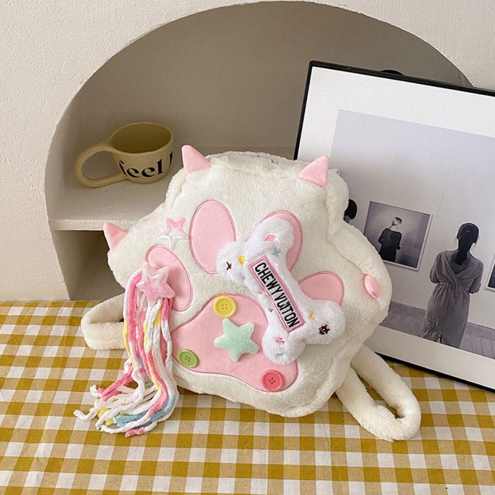 Lolita Cat Paw плюшевый рюкзак большой емкости Cat Student Schoolbag Gift