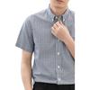Pure Cotton Plaid Shirt for Men, Short-Sleeved Lightweight All-Cotton Wrinkle-Resistant No-Iron Formal Business Casual Dress Shirt
