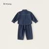 Boys Denim Suit Set With Polyester Fabric For Spring And Fall Kids Age 3 To 8