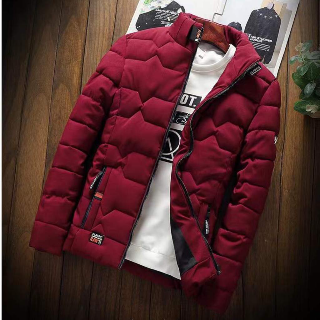 Осенне-зимняя повседневная однотонная куртка с хлопковой подкладкой, мужская куртка с хлопковой подкладкой, теплое пальто
