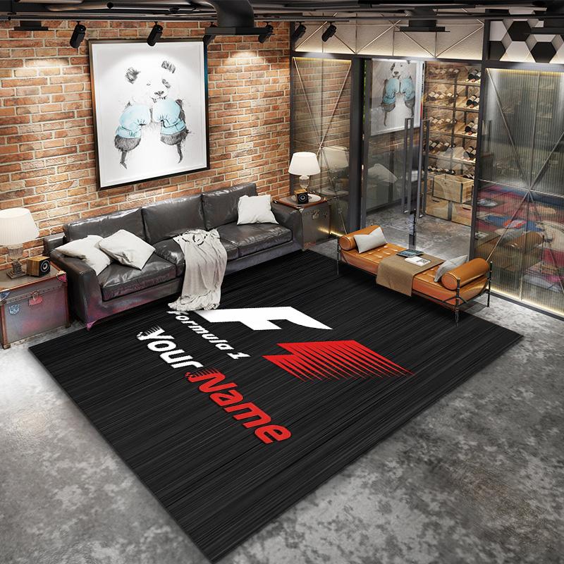 F1 Gear Custom Name Carpet Rug For Living Room Bedroom Home Sofa Decoration Kids Play Nonslip Floor Mat