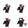 Children's Toy Figure Set Toilet Man Tv Man Surveillance Man Plastic Building Blocks Diy Colorful Bag Packaging