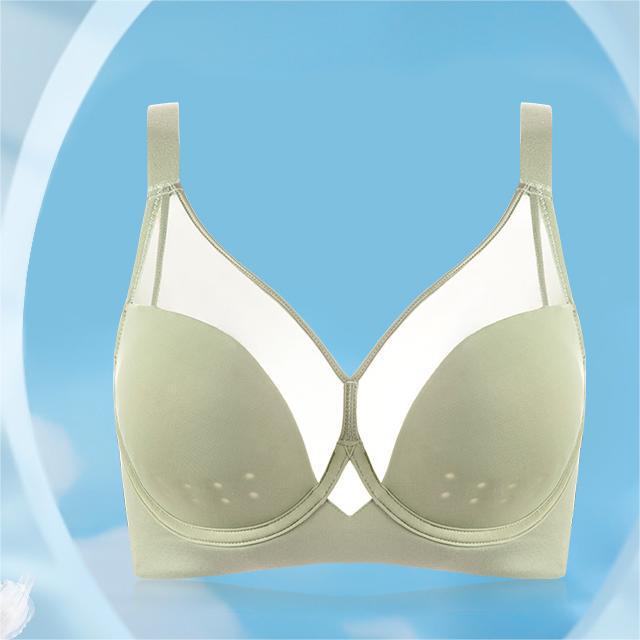 Летнее бесшовное нижнее белье женское большая грудь показывает маленькую грудь, собирает и закрывает подмышечные складки, тип с регулировкой против провисания, тонкое полное
