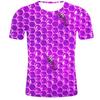 New Short Sleeve 3D Digital Printed Honeycomb Shaped Men's T-shirt