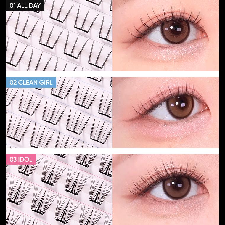 BANILA CO Curly Studio Самоклеящиеся пучки ресниц 03 Idol – Объемные накладные ресницы без клея