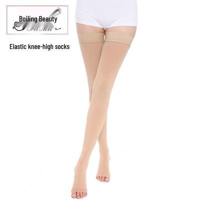 Медицинская компрессия 2-го уровня, чулки до бедра с открытым носком - Высокоэластичные, утягивающие, поддерживающие кровообращение носки.