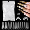 120Pcs/Set Graduated Artificial Nail Tips Extend Nails Transparent Extending Transparent Quick Building Nail Mold Tips