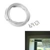 5M White Window Net Curtain Wire Cord Cable With 6 Hook And Eye