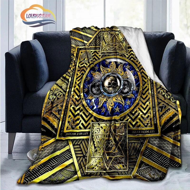 Print Freemasonry Flannel Blanket Masonic Air Conditioning Sofa  Portable Travel Camping   Suitable for All Season