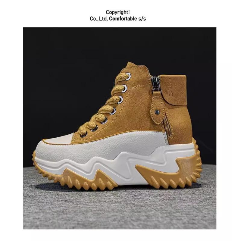 Женская обувь Pop Shoes, осенне-зимняя обувь Niche High-top, повседневная спортивная обувь на толстой подошве