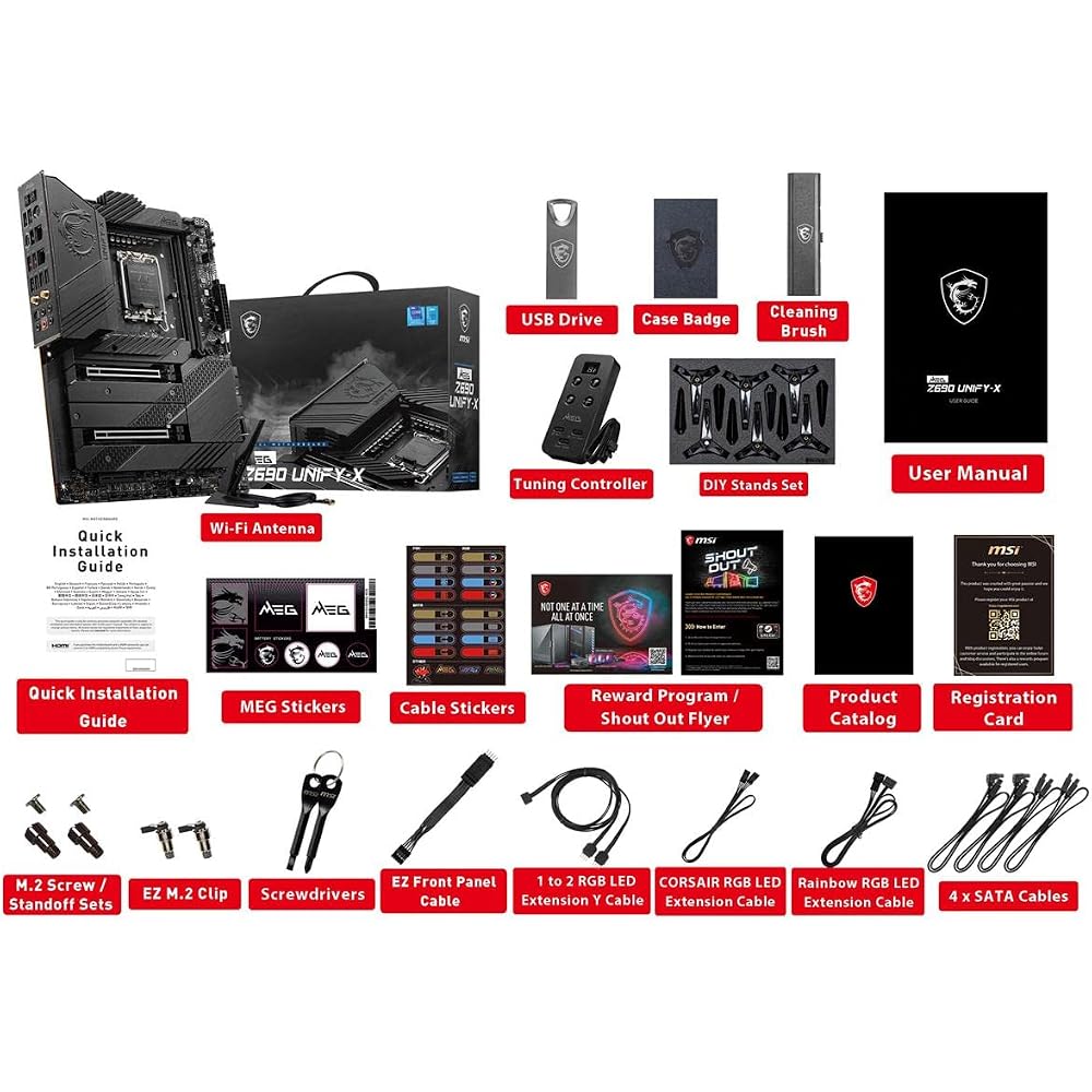 MSI MEG Z690 ACE Gaming Motherboard (E-ATX, 12th Generation Intel Core, LGA 1700 Socket, DDR5, Thunderbolt 4, PCIe 5, Dual 2.5G LAN, M.2 Slot, Wi-Fi 6