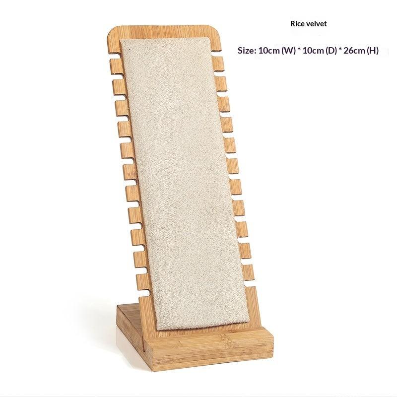 Bamboo and Wood Necklace Display Stand, Pendant Stand, L-shaped Vertical Jewelry Stand, Removable Jewelry Display Board, Jewelry Display Props