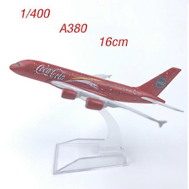 1/400 Scale 16CM Diecast Airplane Model Alloy Model A380 Ornaments Static Display Adult Collection Red Painting Mini Toys Boys