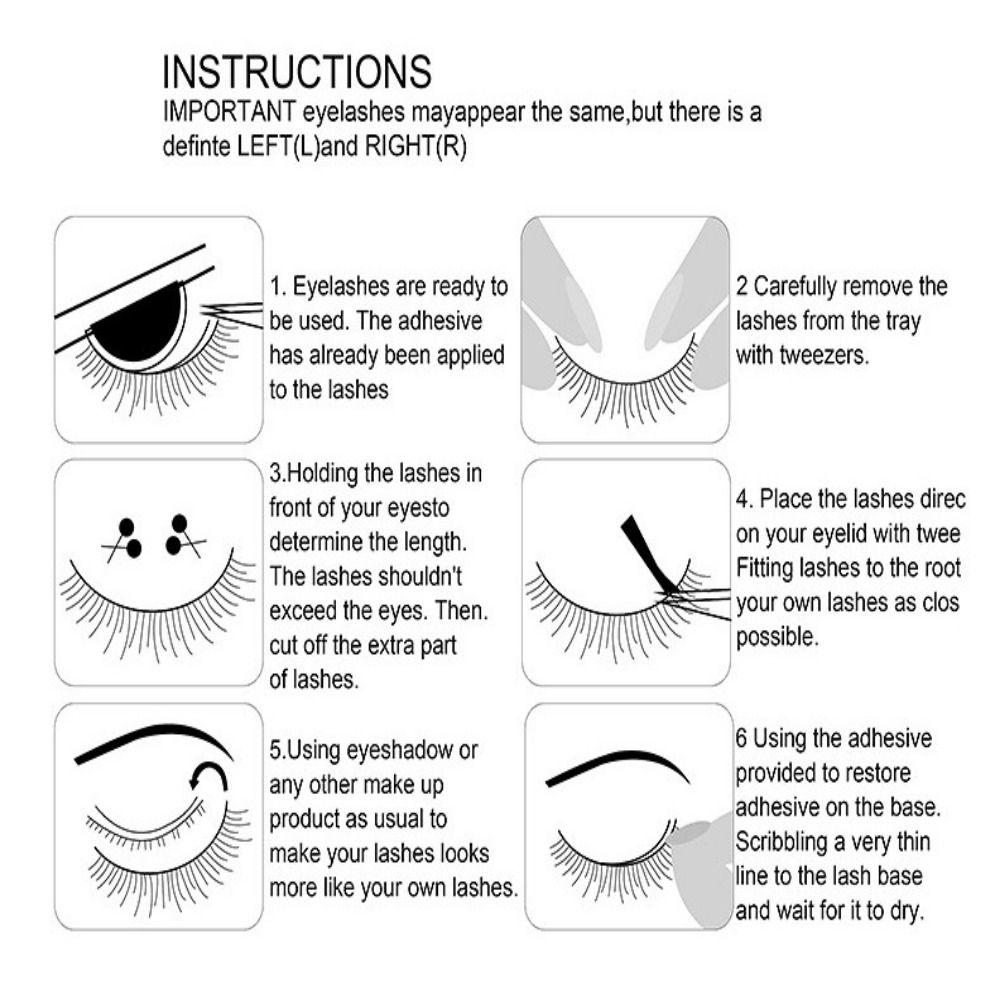 Wispy False Eyelashes Natural Look Cosplay Lashes Clear Band Fake Lashes  Women Girls