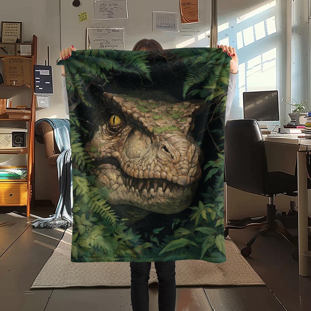 dinosaur Print Flannel Blanket, High quality Comfortable for All Seasons, Home Decor, Warmth and Comfort, Perfect for Christmas Gifts