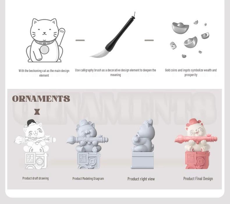 Large Chinese Style Fortune Cat Figurine - Ideal for Housewarming, Office Decor, or Reception Area