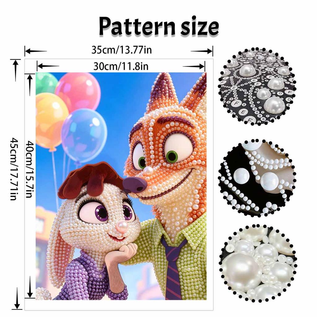 Disney Zootopia Nick Judy pearl painting handmade diy pearl art painting simple living room hanging painting decoration