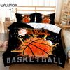 Boys Basketball Duvet Cover 3D Ball Pattern Sports Theme Bedding Set Queen Microfiber Football Competitive Game Comforter Cover