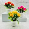 Artificial Potted Plants 5 Rose Flower Head Home Office Table Centerpiece Wedding