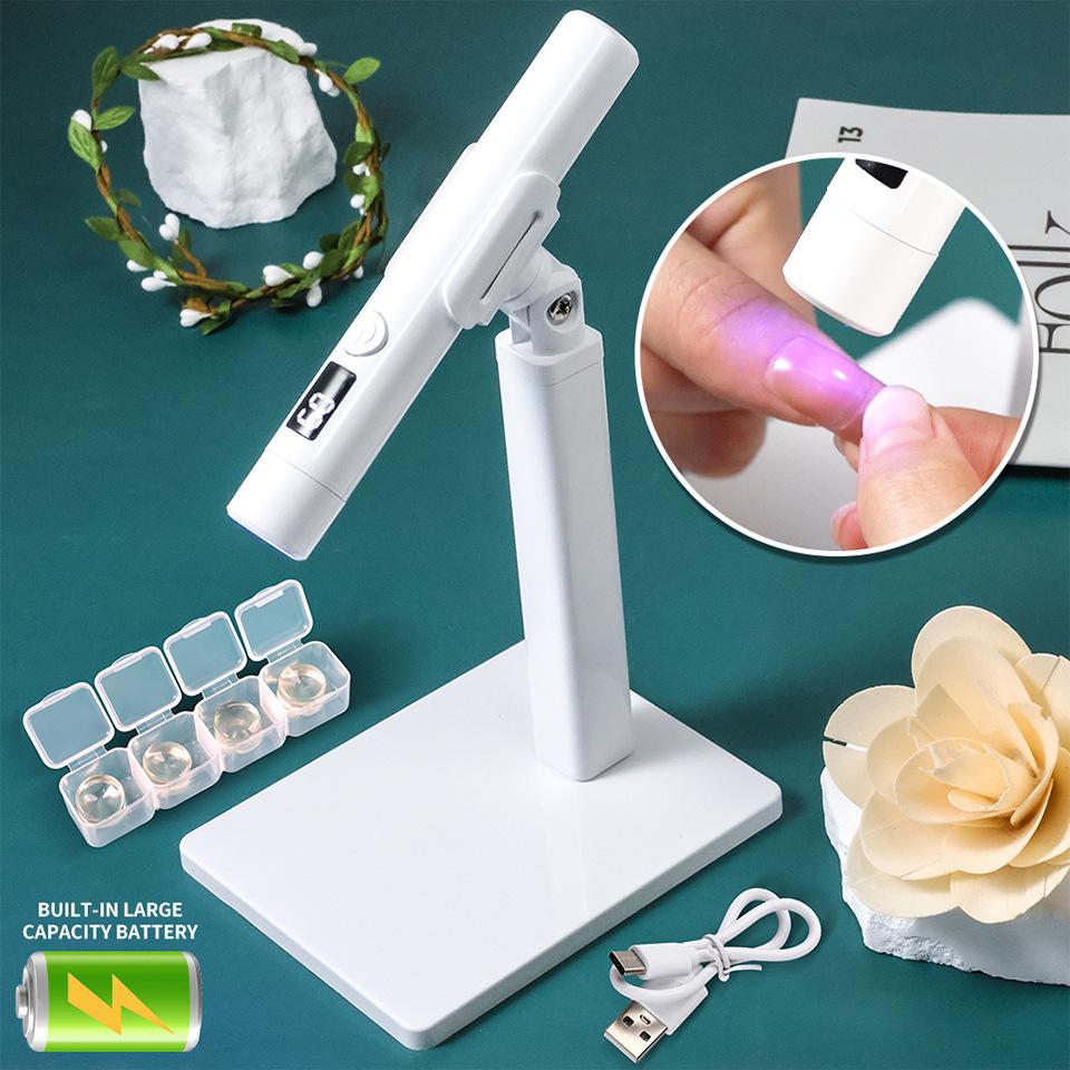 Портативная УФ/LED лампа для ногтей и подставка с LED подсветкой, перезаряжаемая, для сушки гель-лака, УФ лампа для нейл-арта, настольная подставка