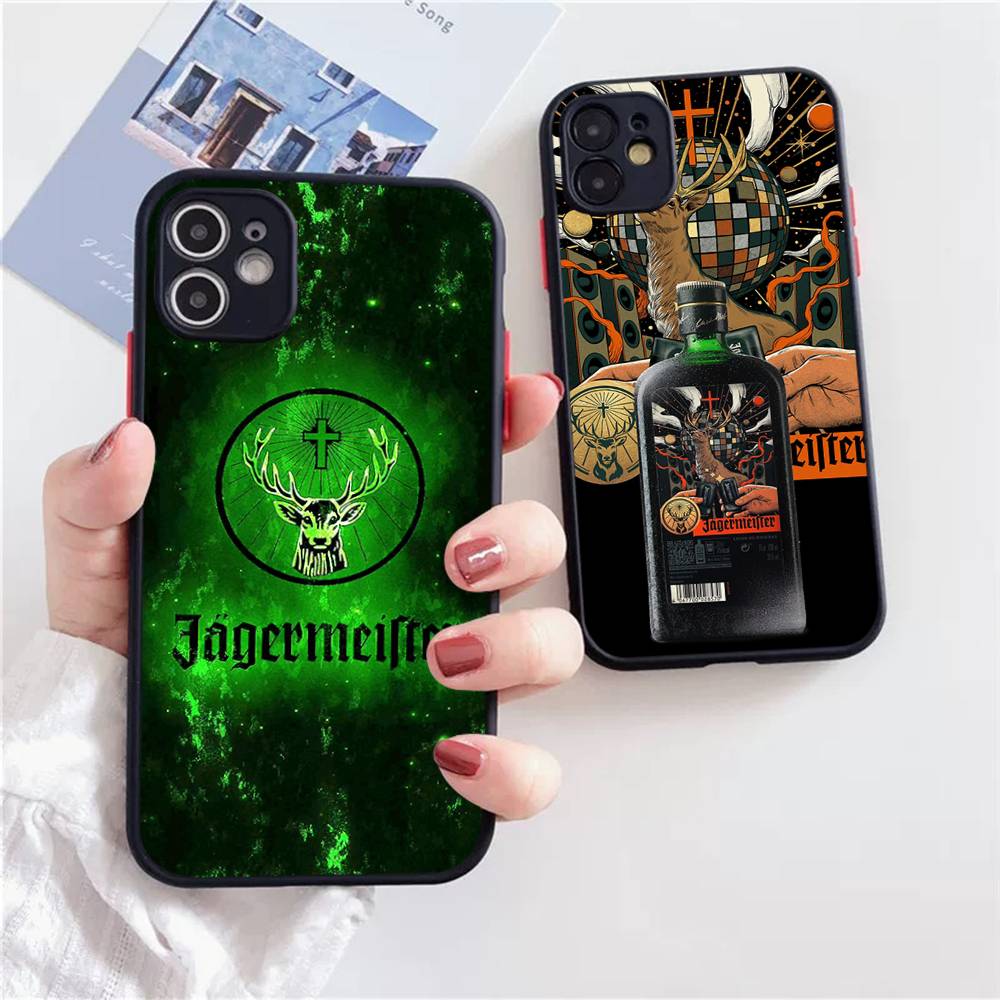 Горячий J-Jagermeisters Ударопрочный Для iPhone X XS 11 12 13 14 15 16 pro Mini MAX прозрачный Матовый Чехол для Телефона