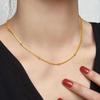 Ожерелье из 18-каратного золота с цепочкой-коробкой и зажимом-бусиной — без выцветания, короткое, простое, универсальный подарок для женщин