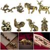 Decoration Copper Miniatures Figurines Key Pendant Bull Ornament Sculpture Keychain Accessories
