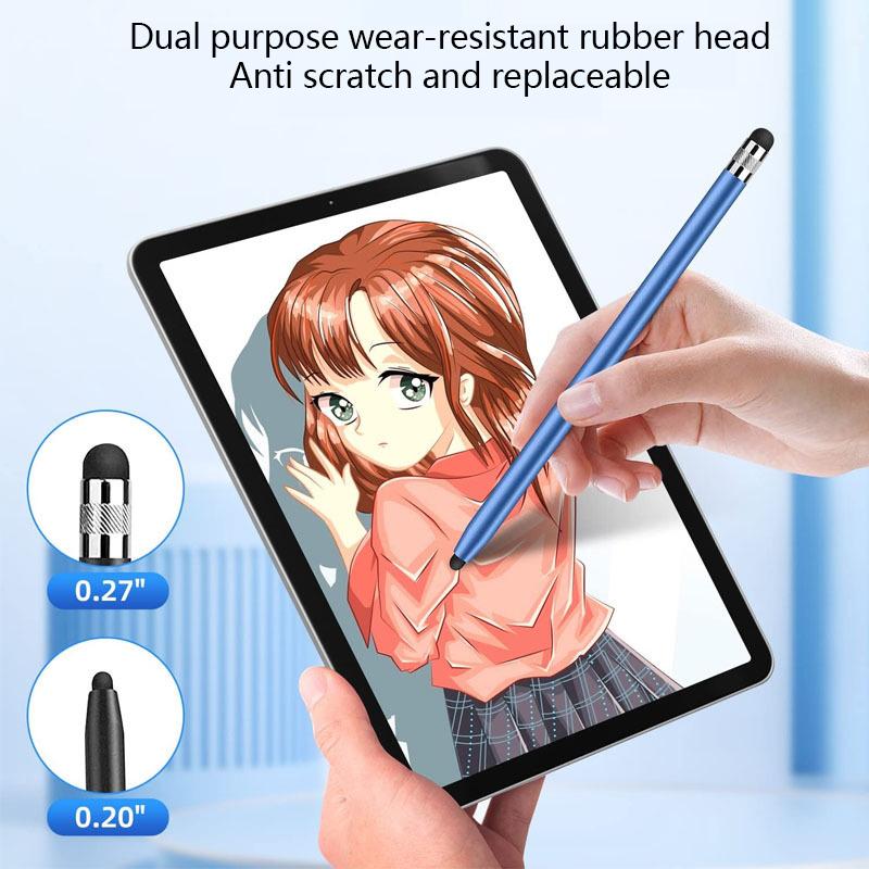 Высококачественный универсальный карандаш с двойной силиконовой головкой, сенсорный емкостный экран, стилус Caneta, емкостная ручка для планшета, смартфона