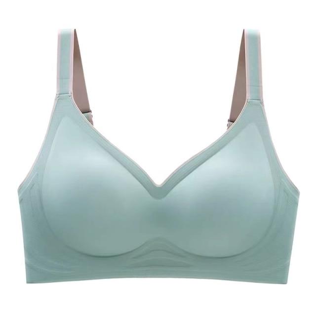 6 цветов Бралетт латекс нижнее белье градиент желеобразные бретели анти-скипинг бюстгальтер бесшовный без стальных сборок спортивный BH красивая спина