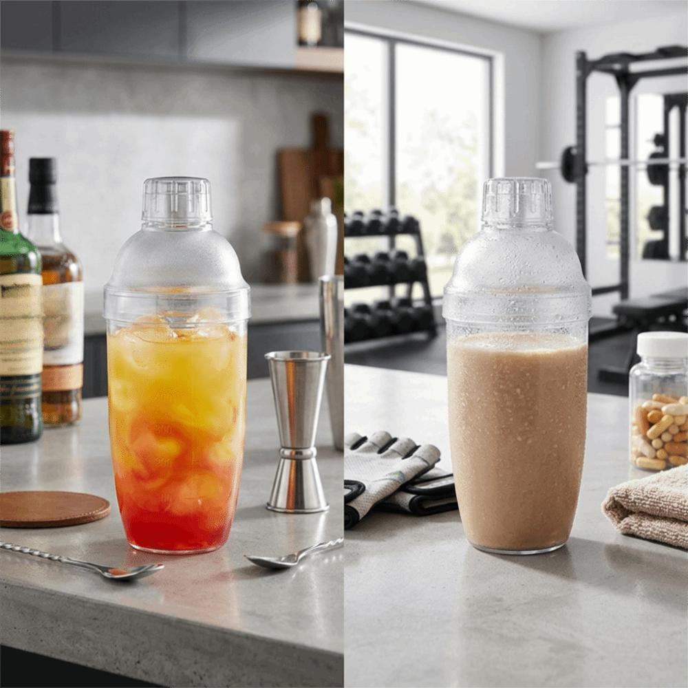 with Markings Cocktail Shaker Three-piece Structure Bar Cup Mixing Container Fruit Tea Making