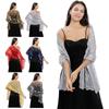 Moon Star Sequins Shawl Wraps for Evening Dresses Wedding Decoration Scarf Elegant Hijab Cover for Ramadan Festivals Women's Modest Fashion Shawl