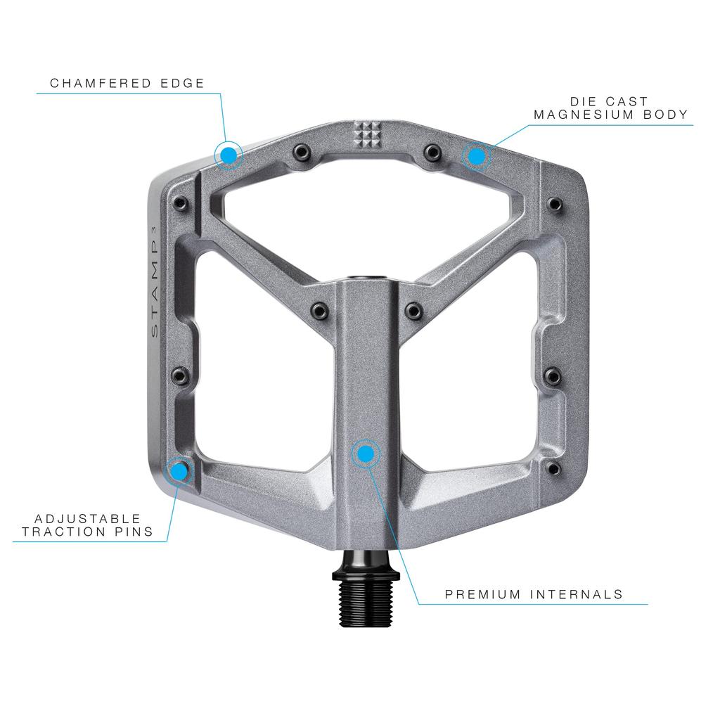 Педали Crank Brothers Stamp 3 MTB Flat, Магниево-серый, Корпус, Большие,