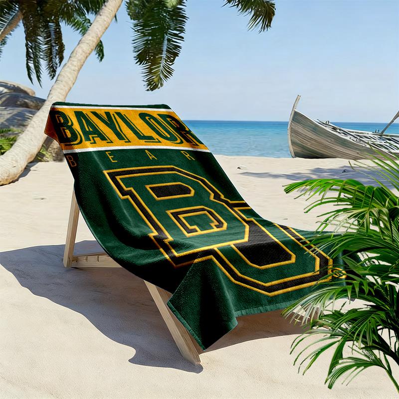 Baylor Bears Print Beach Towel, Large Soft Quick Dry Towel for Beach Camping Swimming