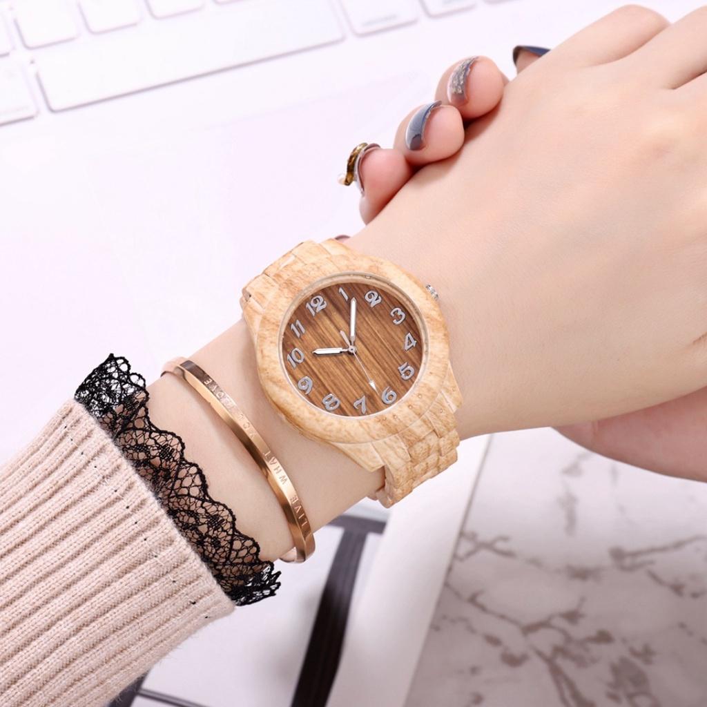 Часы с бамбуковым узором Модные творческие деревянные кварцевые сандалового дерева