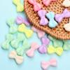 40Pcs Bowknot Acrylic Handmade Bracelet Loose Beads Necklace Candy Color Beaded Toys Bow Beads Children's DIY For Jewelry Making