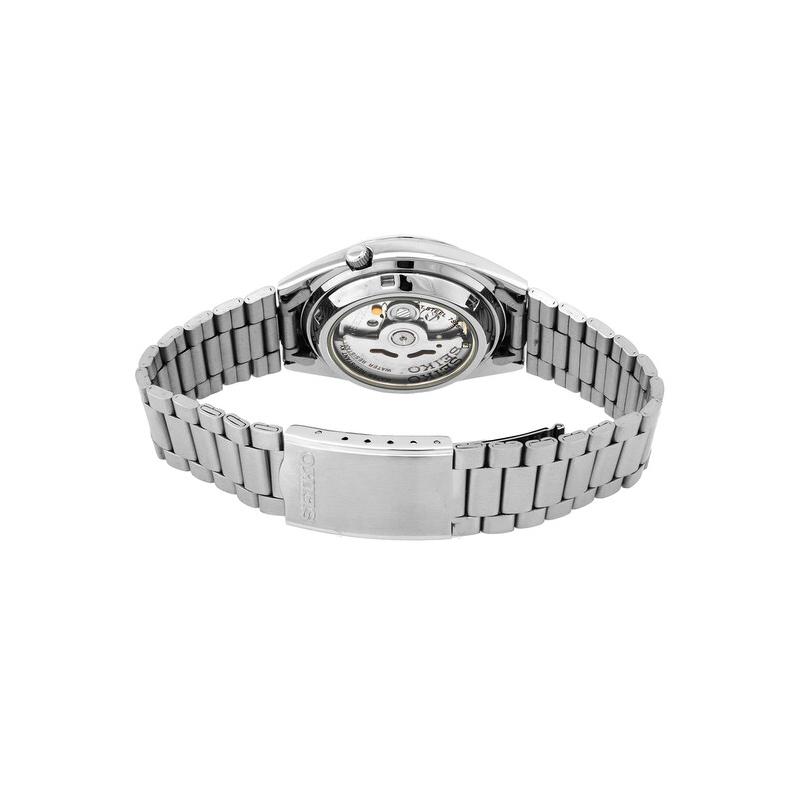 Seiko 30 метров Водонепроницаемые Автоматический Механический Механизм Часы из Нержавеющей Стали Мужские часы Серебряные SNXS73K1